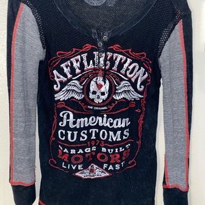 Size small affliction shirt ( fits like a medium )